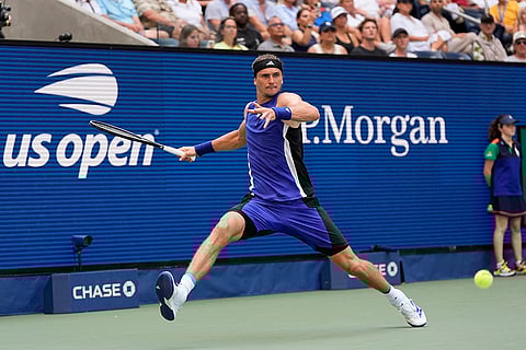 US Open 2024: Alexander Zverev returns a shot to Alexandre Muller during the second round of the U.S. Open